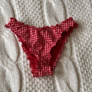 Dippin’ Daisys Red Gingham Ruffle Bikini Bottom